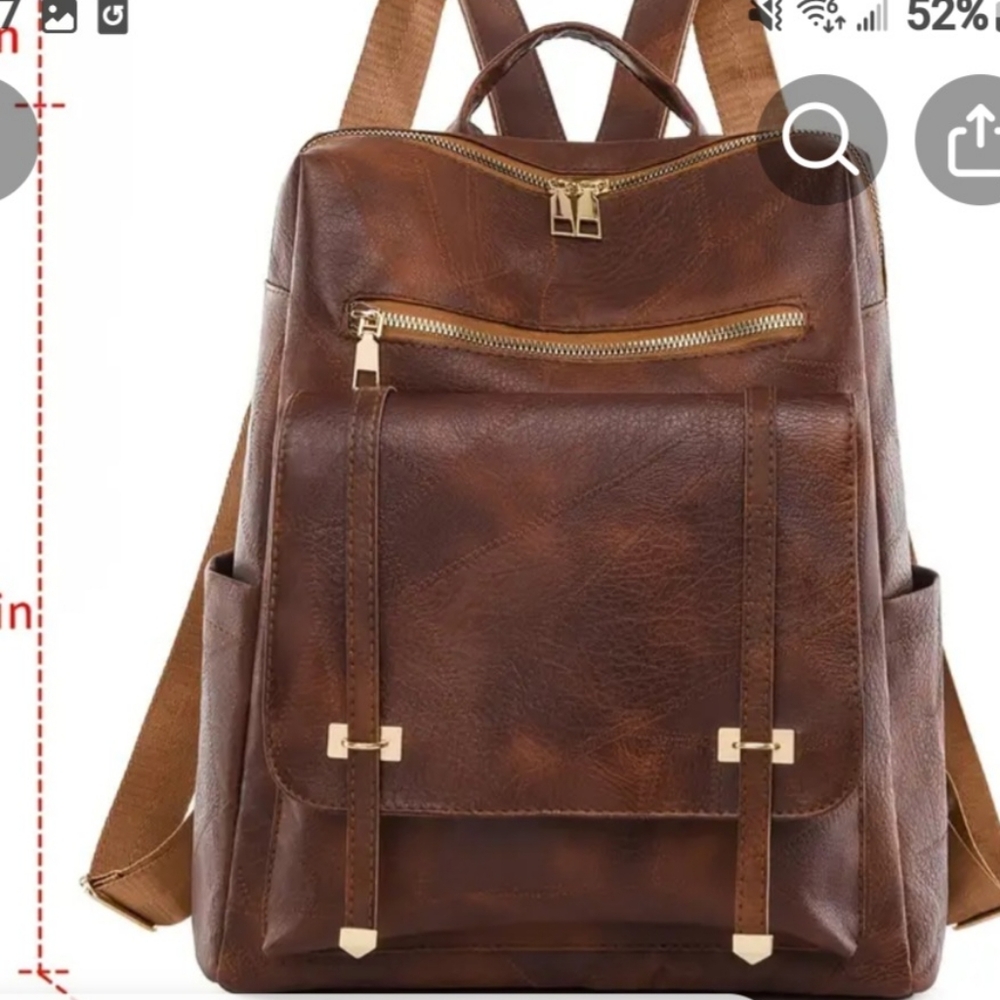 Faux leather backpack